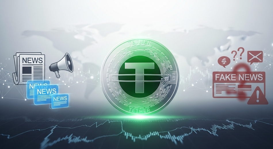 چرا اخبار بر قیمت تتر اثر دارند؟ + نحوه تشخیص اخبار جعلی تصویر لوگوی تتر در کنار لوگوهای مربوط به اخبار
